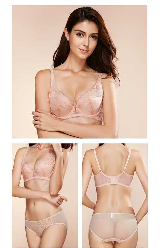 Ôi hoa khác biệt thêu hoa thu thập vẻ đẹp gợi cảm trở lại Cup ren mỏng Bra Bra XB6345J - Strapless Bras