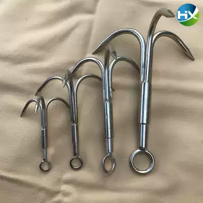 Mountaineering flying tiger claw anchor hook Three claw hook triangle grappling hook rock climbing hook outdoor large aquatic plant anchor life-saving equipment is convenient