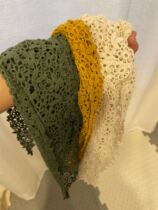 Hollowed-out Triangle Scarves Handcrafted Crochet Hollowed-out Cape Lace Lace Lace Lace Triangle Towel Sweet And Rhomboid Small Neckline Towel Art