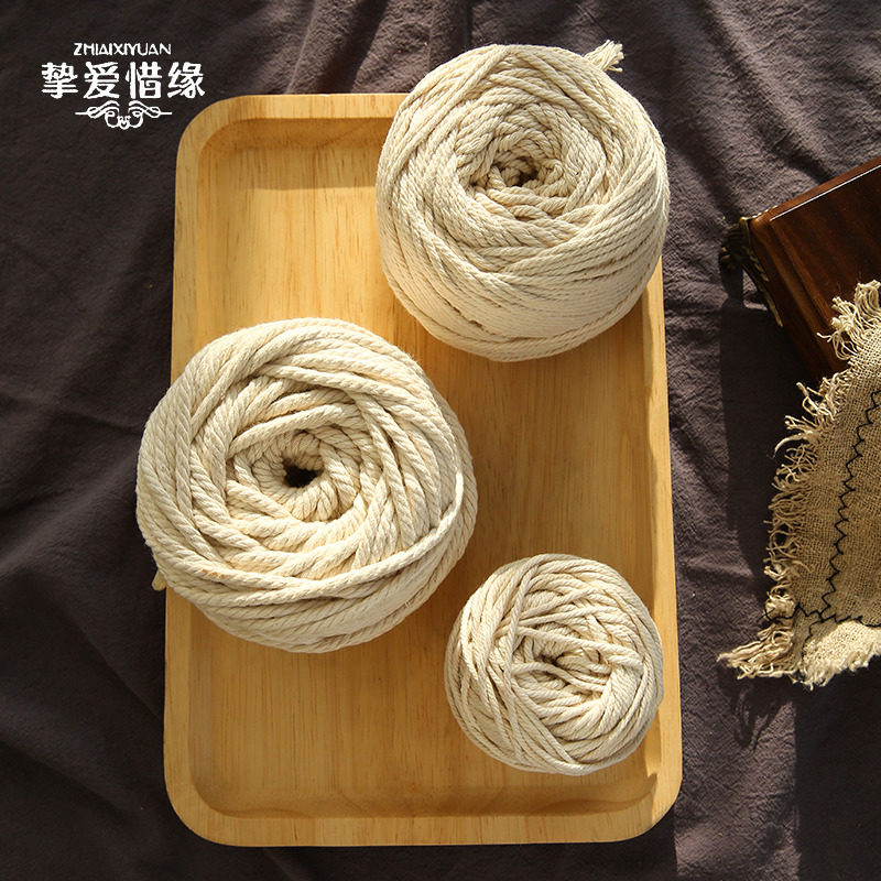 Rice dumpling rope Cotton rope Cotton rope material tapestry woven rope Cotton rope rope diy hand tied rope bag fine thick