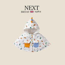 British NEXT Autumn and Winter Baby Cloak Mens and Womens Baby Windproof Jacket Plus Velvet Thickened Childrens Shawl Cape