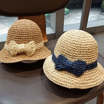 Childrens Straw Hat 1-2 years old little girl Cute Bow Fisherman hat 3 summer Breathable Visor Basin hat Dome Straw Hat