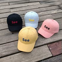 Childrens hat 1-2 years old baby embroidered alphabet cap male and female spring and summer travel shade baseball cap