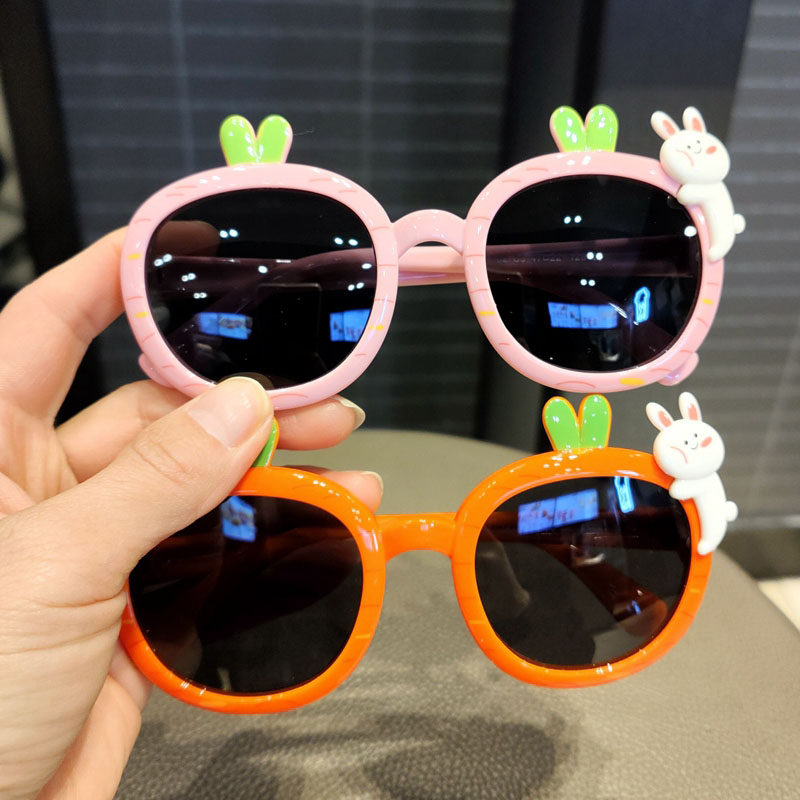 Children sunglasses Cute Rabbit Girl Baby Girl Baby Silicone Glasses Shading UV Girl Polarized Sunglasses-Taobao