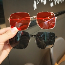 Childrens sunglasses Korean version of the girl round face sunglasses for boys large frame fashion gradient shade glasses catwalk