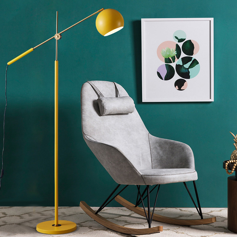 Nordic American Minimalist Retro web Red floor lamp Living room Book room Bedroom Creative telescopic adjustment Vertical table lamp