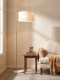 Floor Lamp for Living Room and Bedroom, Next to the Sofa, Nordic Minimalist Light Luxury Fabric Reading Atmosphere Standing Lamp with a High-End Feel