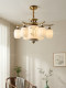 2026 New Model Song-Style Aesthetic New Chinese-Style All-Copper Chandelier Retro Solid Wood Living Room Tea Room Restaurant Zen Atmosphere Lamp