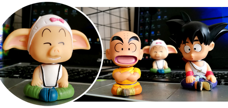 Qilongzhu Ngộ Không Xiaolin xe trang trí phim hoạt hình xe búp bê xe hơi đồ trang trí nhỏ lắc đầu búp bê đồ chơi cung cấp đồ trang trí xe ô tô