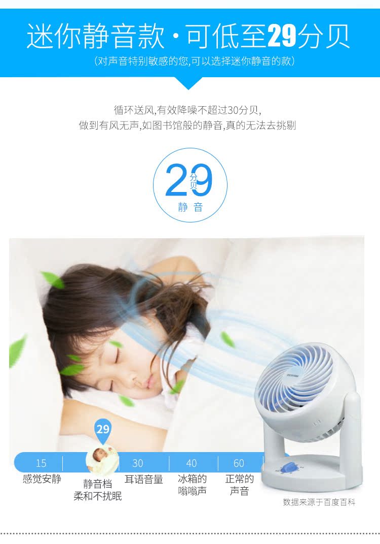 Nhật Bản Alice IRIS quạt lưu thông không khí nhỏ câm tiết kiệm năng lượng đối lưu nhà máy tính để bàn Alice - Quạt điện quạt trần phòng khách