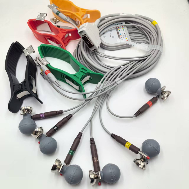 适用福田FukudaFCP-7101/FCP-2155/FX-7402心电图机十二道导联线