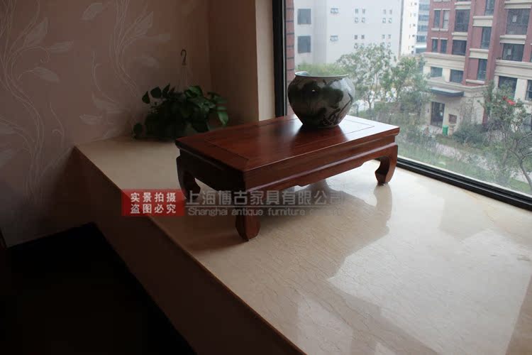 Uốn cong mắt cá chân Phòng khách Đồ nội thất mới của Trung Quốc Cổ điển Ming và Qing Qing Đồ nội thất cổ Bàn cửa sổ Bay Bàn ban công - Bàn trà bàn sofa gỗ tự nhiên