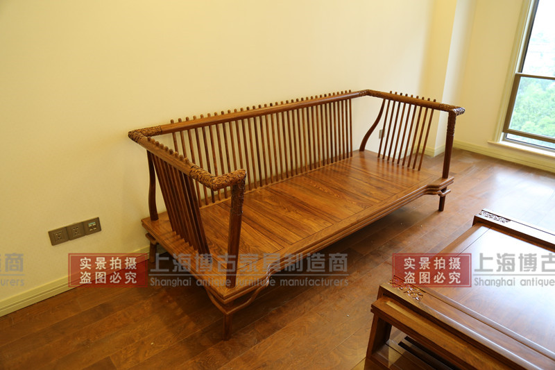 Kết hợp sofa gỗ rắn Su lê nội thất gỗ gụ vàng sofa sofa hedgekey gỗ hồng mộc đồ nội thất phòng khách mới sofa Trung Quốc - Ghế sô pha sofa đẹp