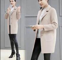 Black fur coats women in the middle of the spring 2022 The new popular Hepburn Han version of the Korean version of the spring 2022 Relaxed Son Coat