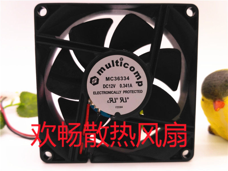 multuicomp MC36334 DC 12V 0 341A 8cm 8025 2-wire power supply Main case fan