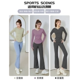 Демисезонная одежда для йоги, лонгслив, комплект для спортзала для тренировок, для бега