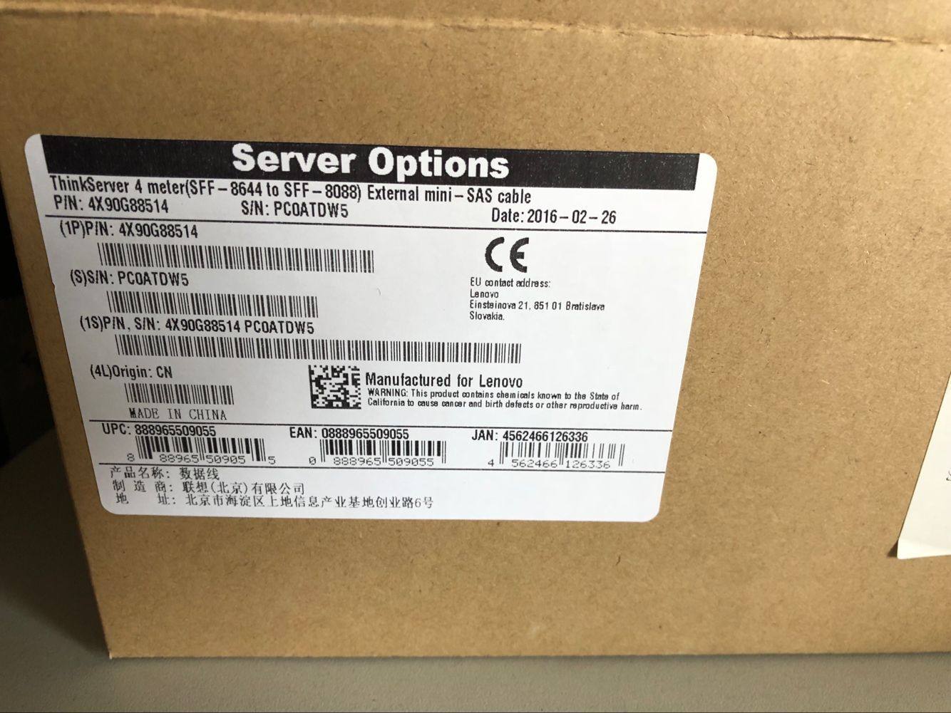 New Lenovo SFF8644 to SFF8088 SFF8644 to 8088 4M 4m external SAS cable