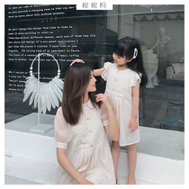 Nini mom parent-child dress summer new super beautiful temperament apricot color doll skirt short foreign style dress mother dress