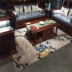 Nhà mới phong cách Trung Quốc Phong cách Trung Quốc thủ công tinh khiết phòng khách bàn cà phê phòng ngủ đầu giường có thể được tùy chỉnh đầy đủ thảm len - Thảm thảm lót sàn phòng khách Thảm