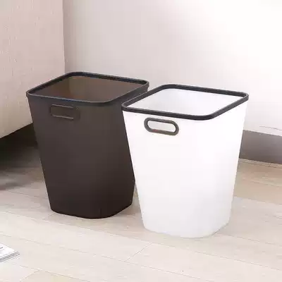 Vertical toilet powder room trash can without lid Creative matte black barber shop dormitory American-style plastic bed head