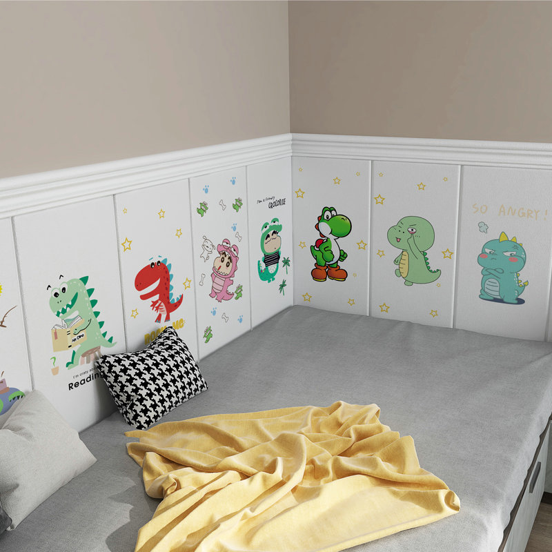 Kindergarten Cartoon Children's Room Self-Adhesive Collision Avoidance Wall Patch Skirt Bedside Soft Bag Tatami Crash-proof 3d Solid Wall Sticker Bedroom
