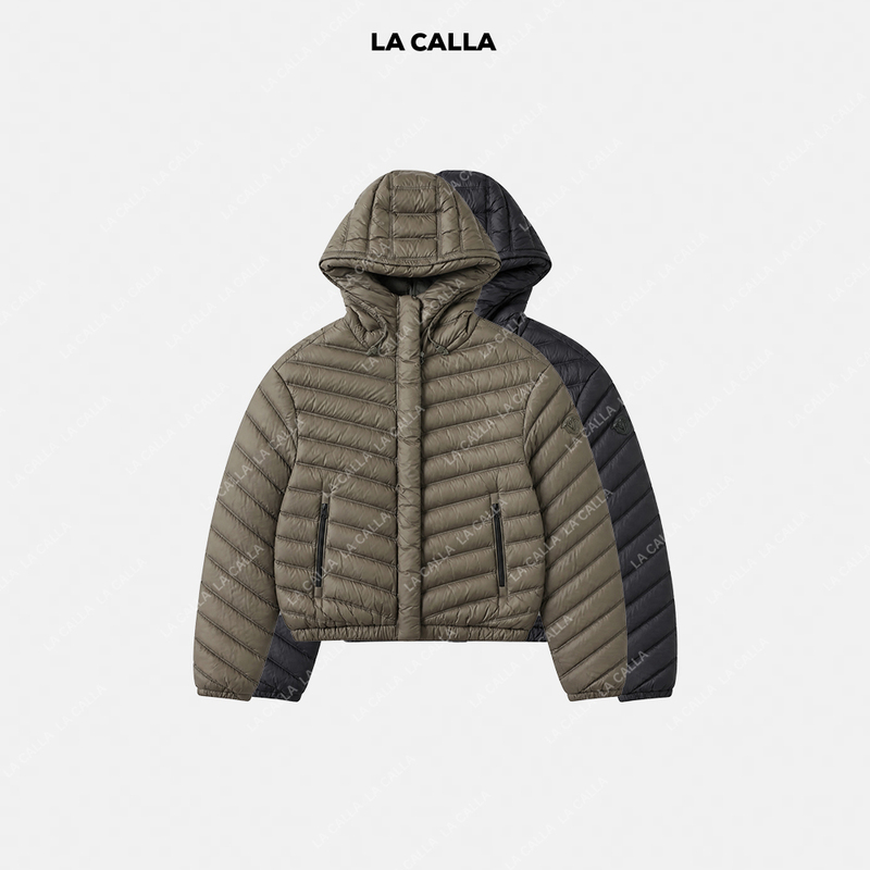 Shen Qiuqiu La Calla Hungarian Imported Goose down Lightweight Drawstring Hooded Ribbed down Jacket Wd-Mm006
