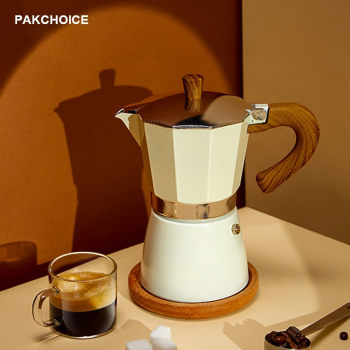 PACHOICE Moka pot coffee pot home ເຄື່ອງ espresso ສີຂາວ 6 ຖ້ວຍ +