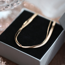 Chow Tai Fook Huanmei does not fade 2021 New 18K gold double-layer snake foot chain female ins tide Net red minority