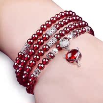 Chow Tai Fook Huanmei Wine Red Multi-Circle Multi-layer Garnet Fox Bracelet Benedict Birthday Gift
