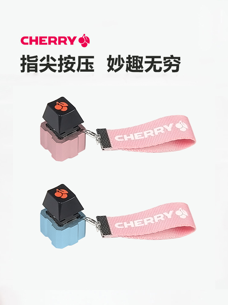 这个钥匙扣能够当减压玩具。CHERRY的二色键帽RGB也太会了吧！
