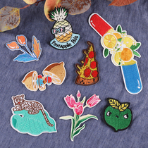 Cartoon fresh fruit bun stick flower embroidery paste clothes decoration shoes and hats repair hole no trace patch