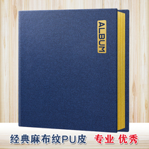 Leather A4 self-adhesive album commercial and household commemorative album film-coated viscose inner page can be made with logo cover