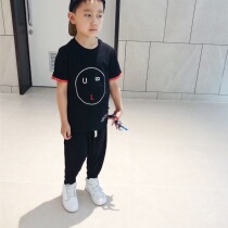 Spring mothers family day department male and female INS letter wind black short sleeve T-shirt thin and soft pro-skin ice silk cotton