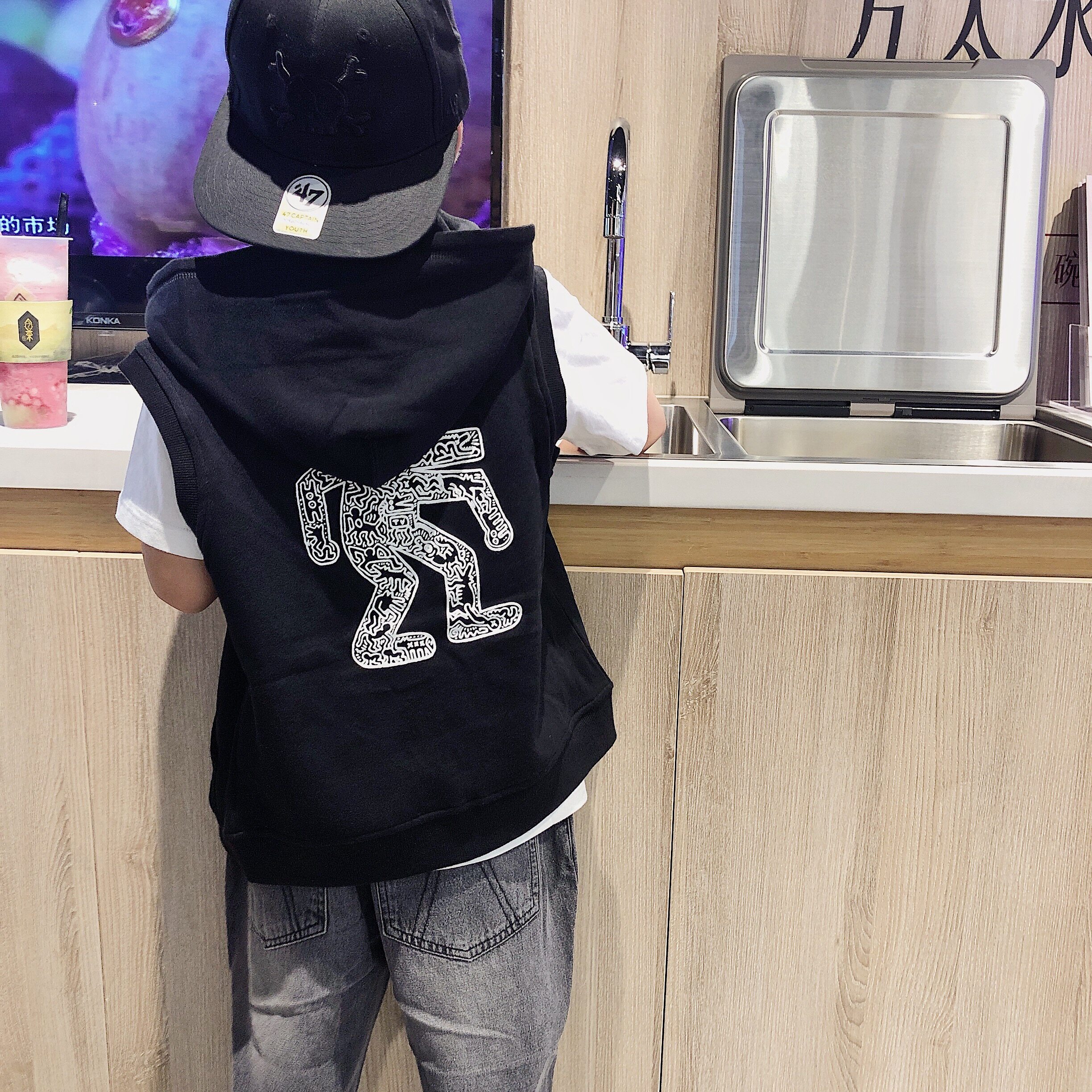 Quanma Home Spring and autumn Children's waistcoat Waistcoat Boy Waistcoat Boy Baby Little Monster with Waistcoat Waistcoat Waistcoat