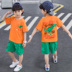 Bé trai ngắn tay bộ mùa hè 2020 trẻ em vừa và lớn trẻ em mới thể thao khủng long hai mảnh thiết nam Hàn Quốc phiên bản của sóng đẹp trai. 
