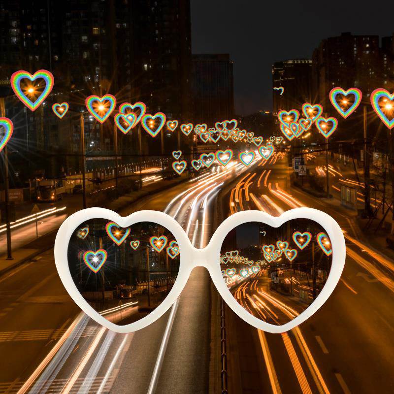 Tiktok-Style Heart-Shaped Glasses That Turn into Hearts When Exposed to Light, Special Effects Glowing Eyes, Romantic Confession Tiktok-Style Heart-Shaped Glasses That Turn into Hearts When Exposed to Light, Special Effects Glowing Eyes, Romantic Confession