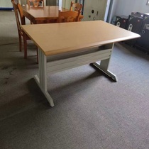 Steel-wood reading table library bookstore reading room table and chair combination reading table school desk
