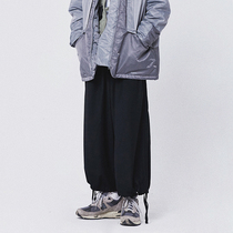 SUPERTOFU(SPTF) trousers material re-engraved loose casual can bundled foot nine wide leg pants