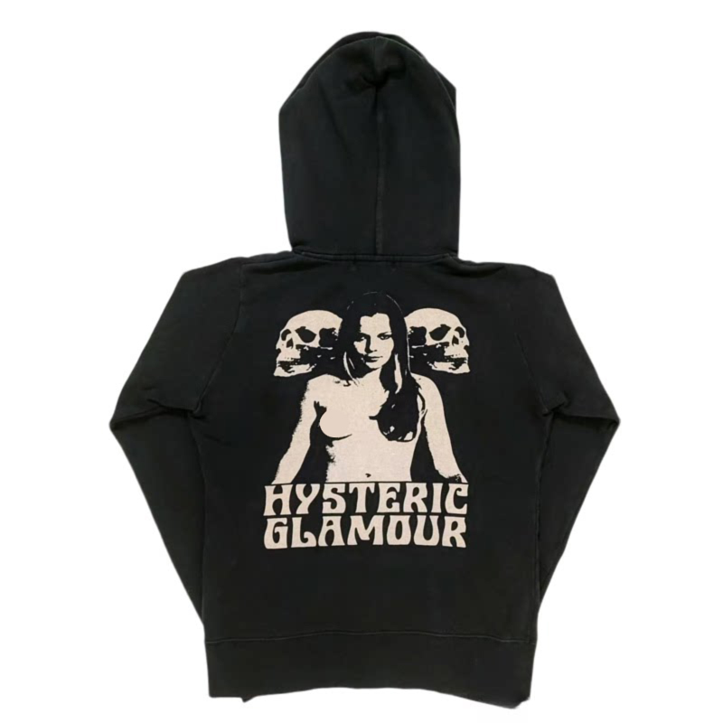 Hysteric Glamor Hysteric Visual Style Charm Skull Hoodie Girl Long-Sleeved Sweatshirt Hysteric Glamor Hysteric Visual Style Charm Skull Hoodie Girl Long-Sleeved Sweatshirt