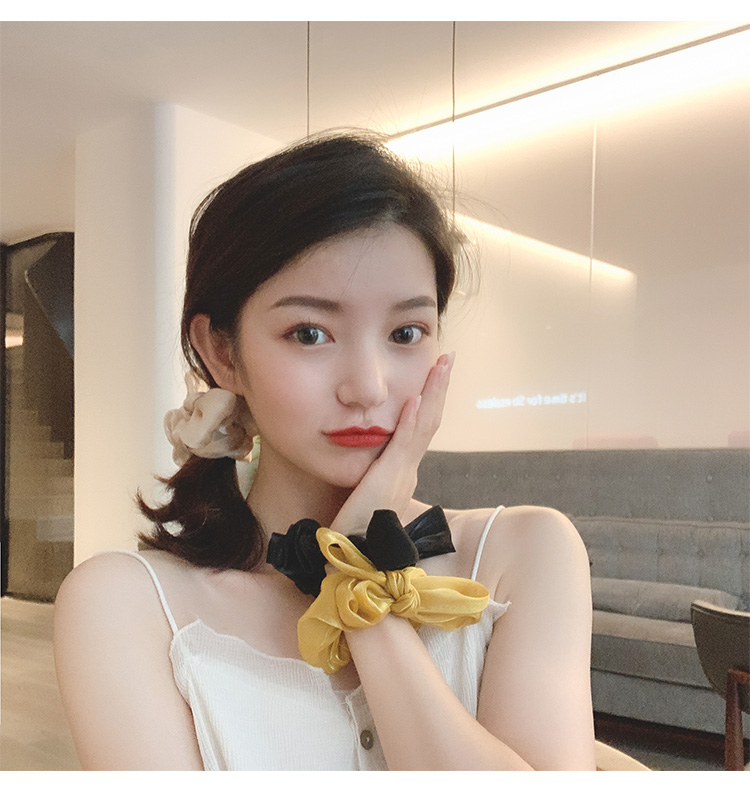 Ins net cao su màu đỏ ban nhạc dây tóc mũ khí chất chic đầu dây đeo tay hai cách sử dụng nhẹ nhàng nơ tóc vòng - Phụ kiện tóc cột tóc cho bé gái