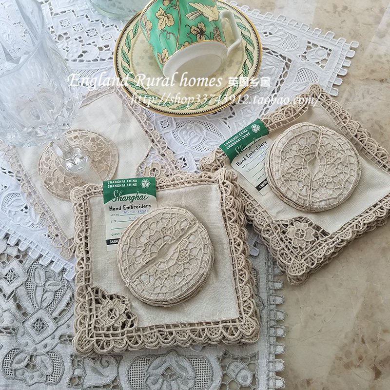 (Hands Working Foreign Trade Stocks) Natural Colors Linen ten thousand Intricate Cocktail Glass of Exterior Guest Gift 12 sets