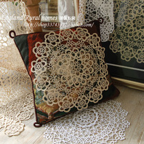(Foreign trade inventory * handmade shuttle lace series) 100% cotton white multi-color plate mat table flag