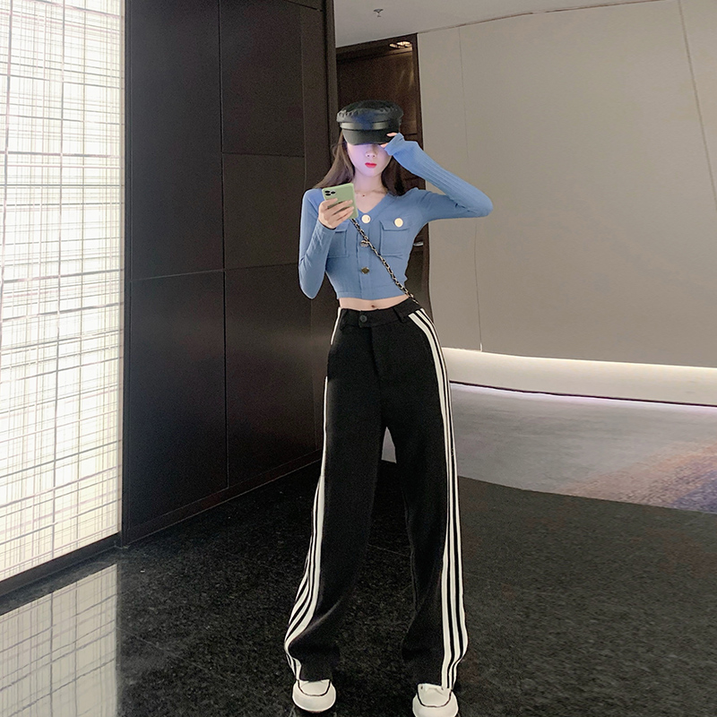 Port Taste Needle Weaselwear Broadlegged Pants Foreign Fashion Women's Spring 2020 New Light Ripeny Wind Retro Casual Two-Style Tide