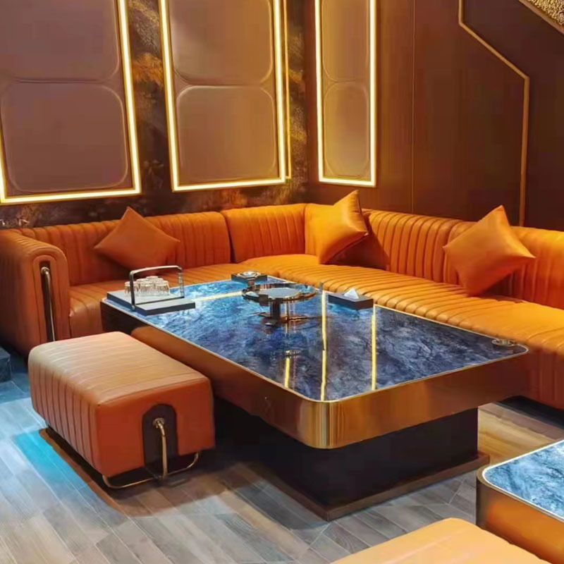 Factory Direct Sales, Hot-Selling Items: Ktv, Bar, Hotel, Club, Homestay Coffee Table with Lights, Trendy Edge-Lit Coffee Table