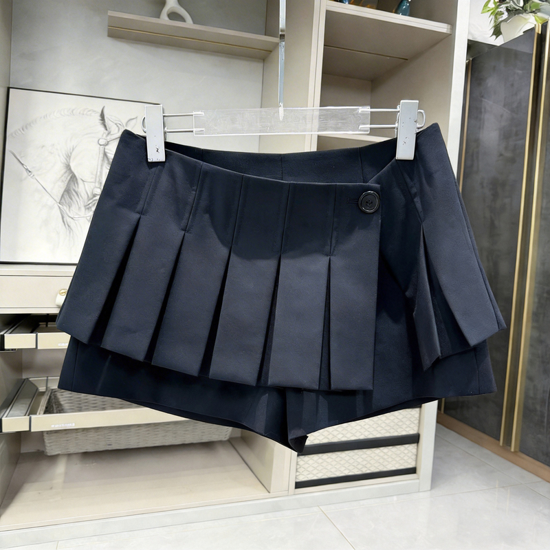 Academy-Style High-End Pleated Skirt 2026 Summer New Design High-Waisted Slimming Short Skirt Shorts Pants Short Style