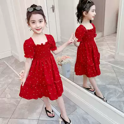 Girls' Wave skirt summer dress children summer floral dress style Korean version 2020 new thin Princess tide