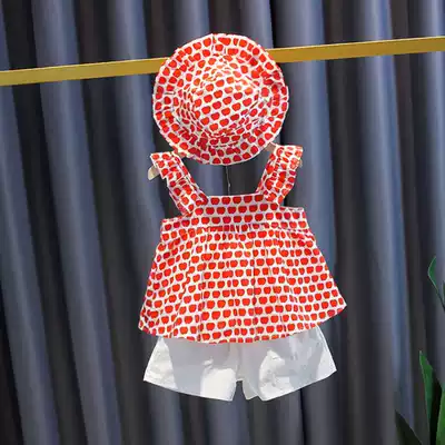 Summer 2020 new girl foreign style Korean version of suspender skirt two-piece baby baby girl set summer dress