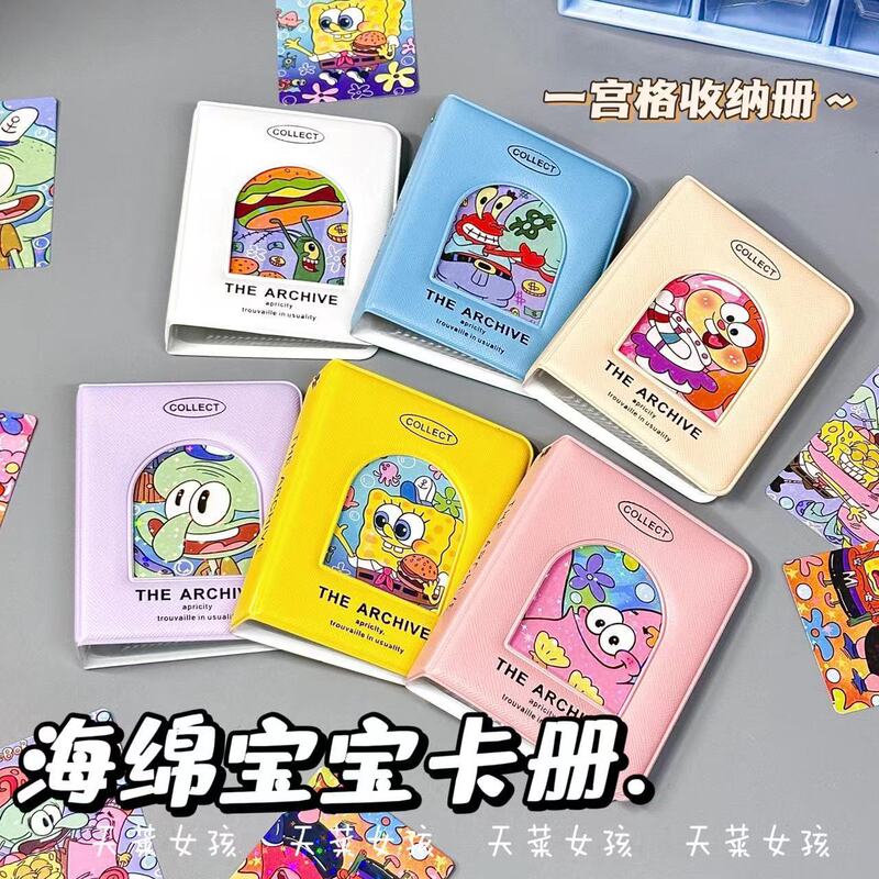 Spongebob Squarepants ins Photocard Album Laser Star-Chasing Small Card Storage Album Girly Heart One-Grid 3inch Polaroid Photo Album