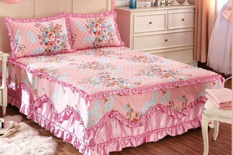 Giường bông váy giường bao gồm bông bông giường bìa xù quilt cover dày bông duy nhất mảnh bông không trượt 1.8m 2.0m