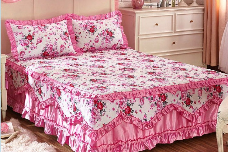 Giường bông váy giường bao gồm bông bông giường bìa xù quilt cover dày bông duy nhất mảnh bông không trượt 1.8m 2.0m